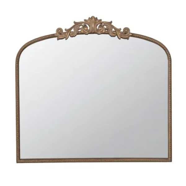 Decorative Mirrors-Kirkland's Home Antique Gold Studded Floral Scroll Mirror