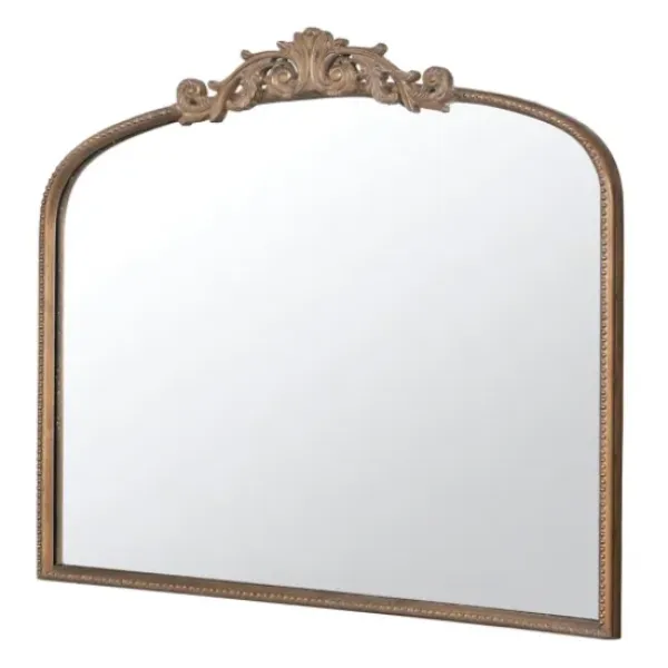 Decorative Mirrors-Kirkland's Home Antique Gold Studded Floral Scroll Mirror