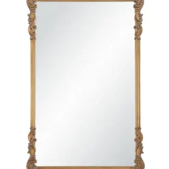 Decorative Mirrors-Kirkland's Home Antique Gold Vintage Rectangular Wall Mirror