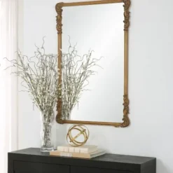 Decorative Mirrors-Kirkland's Home Antique Gold Vintage Rectangular Wall Mirror