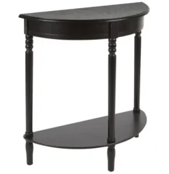 Console Tables-Kirkland's Home Antique Half Round Console Table Black