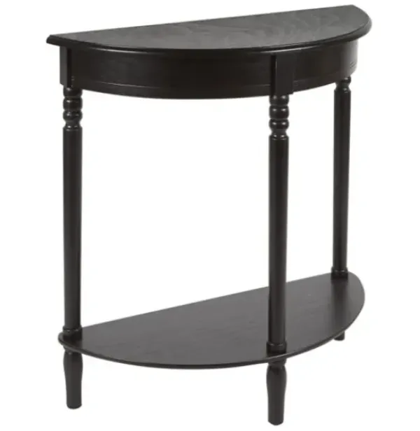 Console Tables-Kirkland's Home Antique Half Round Console Table Black