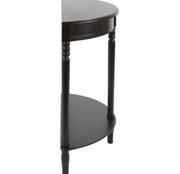 Console Tables-Kirkland's Home Antique Half Round Console Table Black