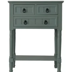 Console Tables-Kirkland's Home Antique Ice 3-Drawer Console Table Blue
