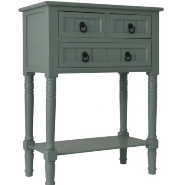 Console Tables-Kirkland's Home Antique Ice 3-Drawer Console Table Blue