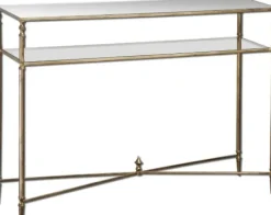 Console Tables-Kirkland's Home Antique Mirror Top Console Table Gold
