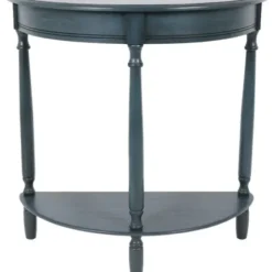 Console Tables-Kirkland's Home Antique Navy Half Round Console Table Blue