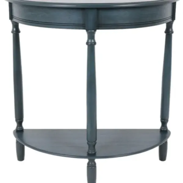 Console Tables-Kirkland's Home Antique Navy Half Round Console Table Blue