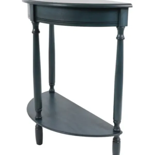 Console Tables-Kirkland's Home Antique Navy Half Round Console Table Blue