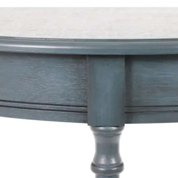 Console Tables-Kirkland's Home Antique Navy Half Round Console Table Blue