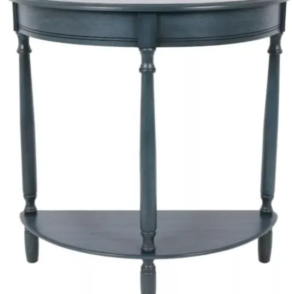 Console Tables-Kirkland's Home Antique Navy Half Round Console Table Blue
