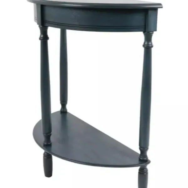 Console Tables-Kirkland's Home Antique Navy Half Round Console Table Blue