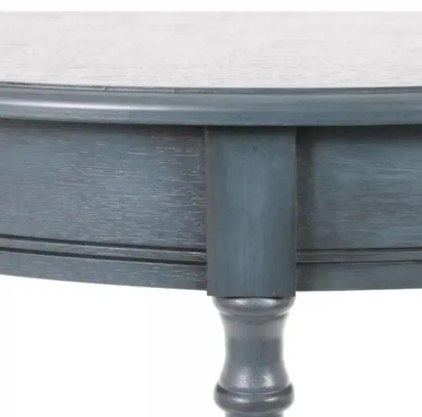 Console Tables-Kirkland's Home Antique Navy Half Round Console Table Blue