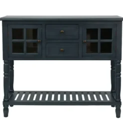 Console Tables-Kirkland's Home Antique Navy Windowpane Buffet Console Table Blue