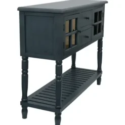 Console Tables-Kirkland's Home Antique Navy Windowpane Buffet Console Table Blue