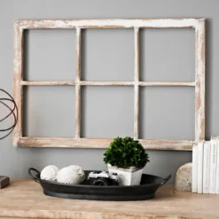Wall Plaques-Kirkland's Home Antique 6-Pane Window Plaque White/Tan