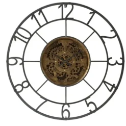Clocks-Kirkland's Home Antique Rusted Iron Gearwork Wall Clock