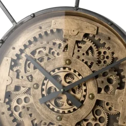 Clocks-Kirkland's Home Antique Rusted Iron Gearwork Wall Clock