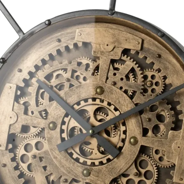 Clocks-Kirkland's Home Antique Rusted Iron Gearwork Wall Clock
