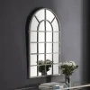 Framed Mirrors-Kirkland's Home Antique Rustic Arch Windowpane Mirror