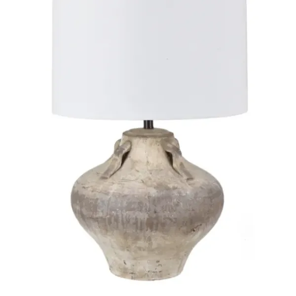 Table Lamps-Kirkland's Home Antique Sandstone Jug Table Lamp White