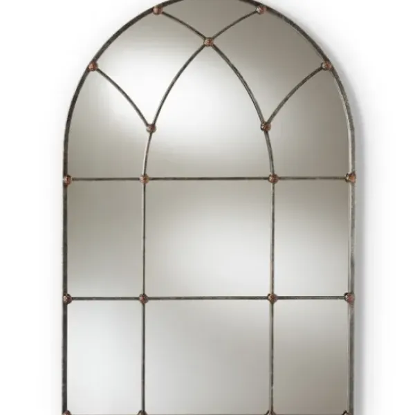 Decorative Mirrors-Kirkland's Home Antique Silver Arched Metal Mirror