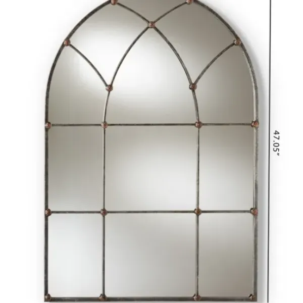 Decorative Mirrors-Kirkland's Home Antique Silver Arched Metal Mirror