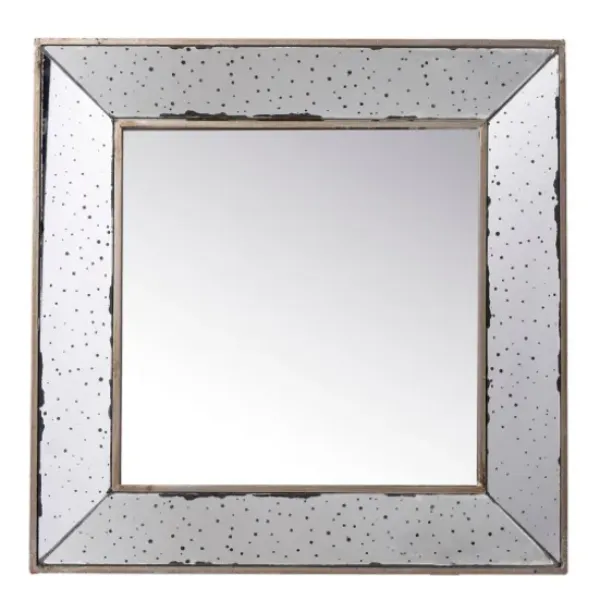 Decorative Mirrors-Kirkland's Home Antique Silver Glass Square Frame Mirror