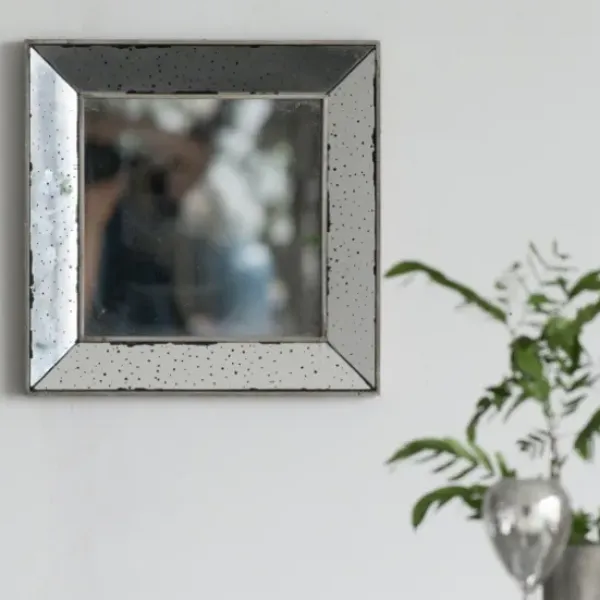Decorative Mirrors-Kirkland's Home Antique Silver Glass Square Frame Mirror