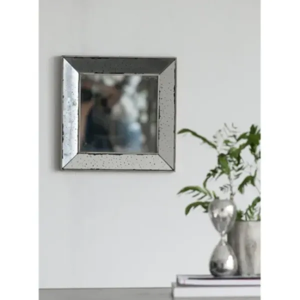 Decorative Mirrors-Kirkland's Home Antique Silver Glass Square Frame Mirror