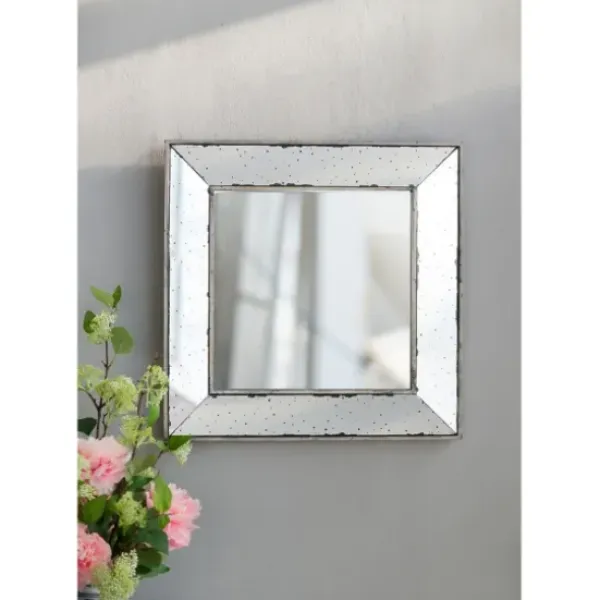 Decorative Mirrors-Kirkland's Home Antique Silver Glass Square Frame Mirror