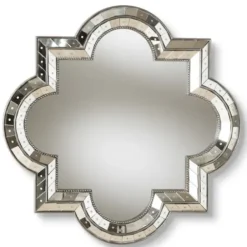 Decorative Mirrors-Kirkland's Home Antique Silver Quatrefoil Frame Wall Mirror