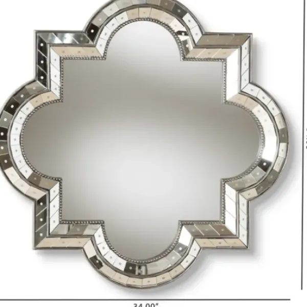 Decorative Mirrors-Kirkland's Home Antique Silver Quatrefoil Frame Wall Mirror