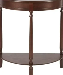 Console Tables-Kirkland's Home Antique Walnut Half Round Console Table Brown
