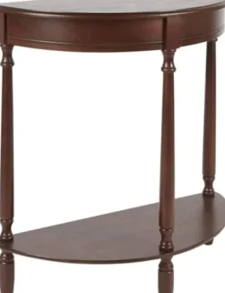 Console Tables-Kirkland's Home Antique Walnut Half Round Console Table Brown