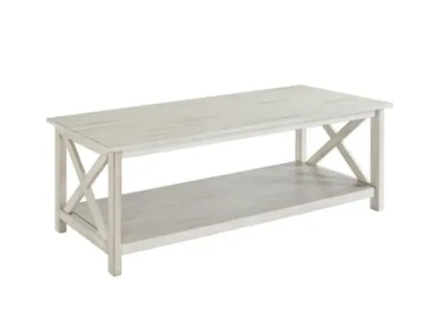 Coffee Tables-Kirkland's Home Antique Washed Wood Coffee Table White