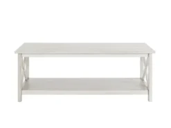 Coffee Tables-Kirkland's Home Antique Washed Wood Coffee Table White