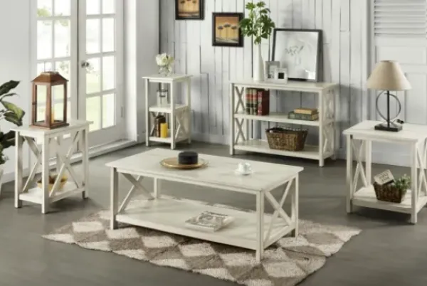 Console Tables-Kirkland's Home Antique Washed Wood Console Table White