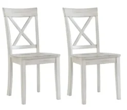 Dining Chairs-Kirkland's Home Antique Washed Wood Dining Chairs, Set Of 2 White