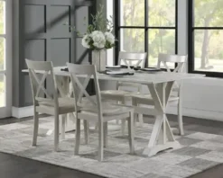 Dining Chairs-Kirkland's Home Antique Washed Wood Dining Chairs, Set Of 2 White