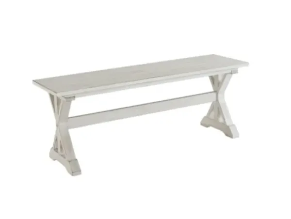 Benches & Ottomans-Kirkland's Home Antique Washed Wood Dining Bench White