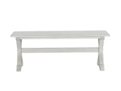 Benches & Ottomans-Kirkland's Home Antique Washed Wood Dining Bench White