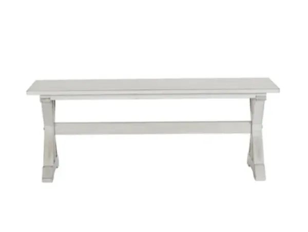 Benches & Ottomans-Kirkland's Home Antique Washed Wood Dining Bench White
