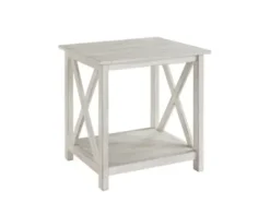 Accent & End Tables-Kirkland's Home Antique Washed Wood Square Side Table White