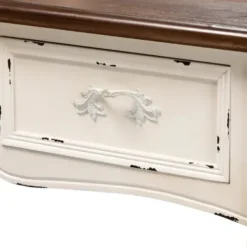 Armoires-Kirkland's Home Antique White And Walnut 2-Pc. Vanity Set