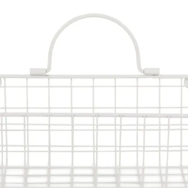 Wall Storage-Kirkland's Home Antique White 2-Pc. Long Wire Basket Set, 11 In.