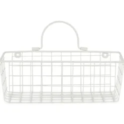 Wall Storage-Kirkland's Home Antique White 2-Pc. Long Wire Basket Set, 11 In.