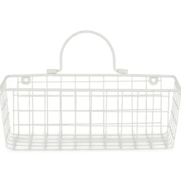 Wall Storage-Kirkland's Home Antique White 2-Pc. Long Wire Basket Set, 11 In.