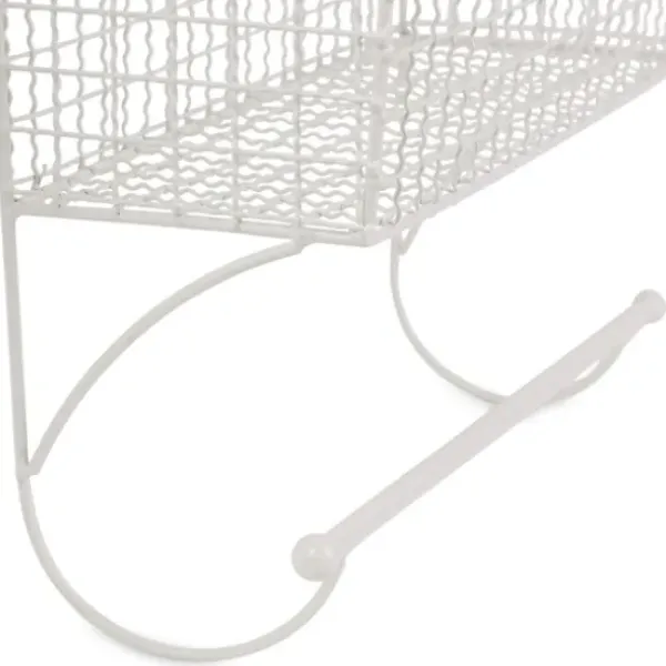 Wall Storage-Kirkland's Home Antique White Wire Basket Towel Rack, 17 In.