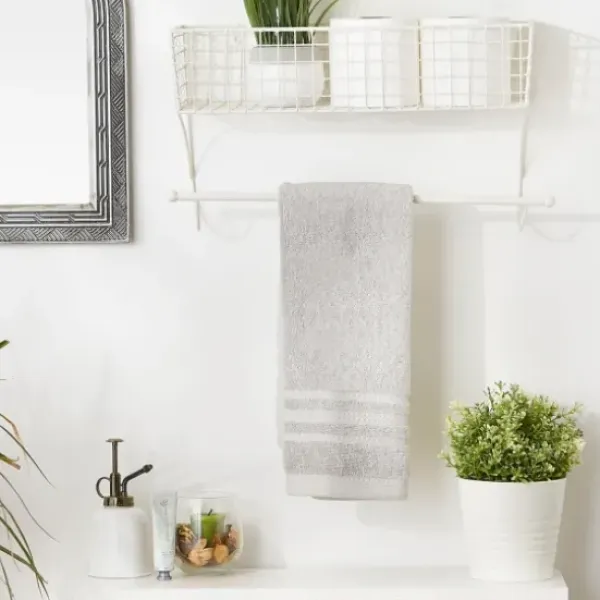 Wall Storage-Kirkland's Home Antique White Wire Basket Towel Rack, 17 In.